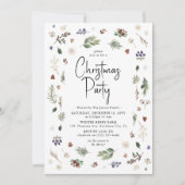 Invitation Fête de Noël de l'hiver de l'aquarelle (Devant)