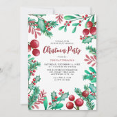 Invitation Fête de Noël de l'hiver de l'aquarelle (Devant)