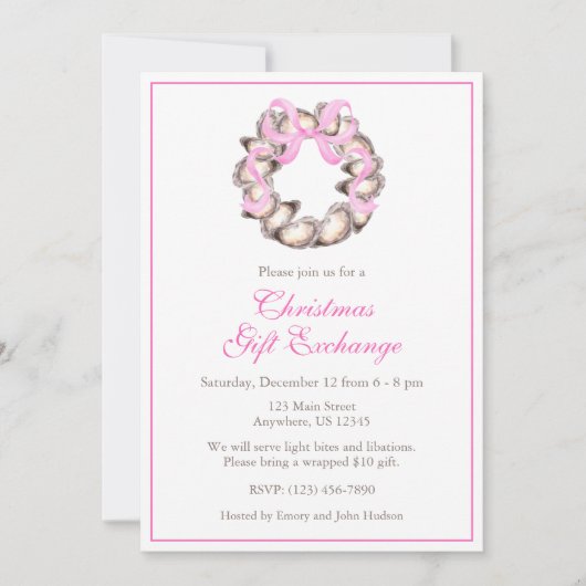 Invitation Fête de Noël de l'huître creuse côtière de Preppal (Devant)