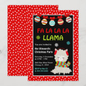 Invitation Fête de Noël de Llama (Devant / Derrière)