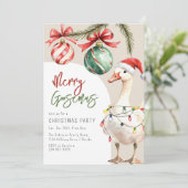 Invitation Fête de Noël de l'oie fantaisiste (Debout devant)