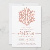 Invitation Fête de Noël de l'or d'hiver Rose moderne (Devant)