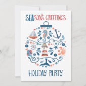 Invitation Fête de Noël de l'ornement marin nautique (Devant)