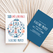 Invitation Fête de Noël de l'ornement marin nautique