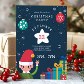 Invitation Fête de Noël de lutin mignon