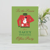 Invitation Fête de Noël de mauvais goût de bureau de chandail (Debout devant)