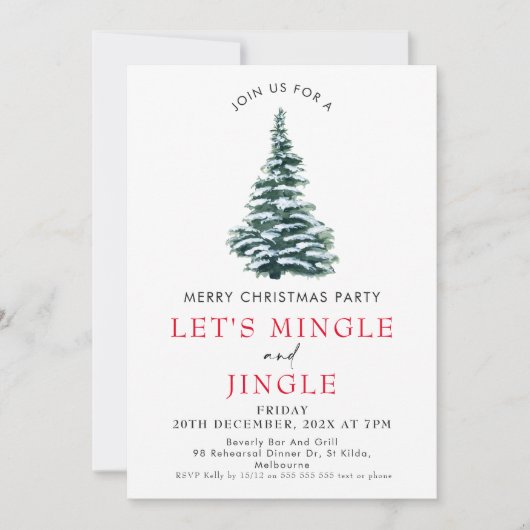 Invitation Fête de Noël de Mingle Jingle (Devant)