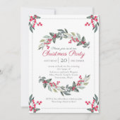 Invitation Fête de Noël de Mistletoe et Holly (Devant)