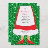 Invitation Fête de Noël de Mme Claus (Devant / Derrière)