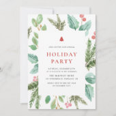 Invitation Fête de Noël de Noël de l'aquarelle (Devant)