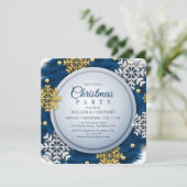 Invitation Fête de Noël de Noël de Snowflake Chic d'entrepris (Debout devant)