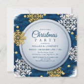 Invitation Fête de Noël de Noël de Snowflake Chic d'entrepris (Devant)