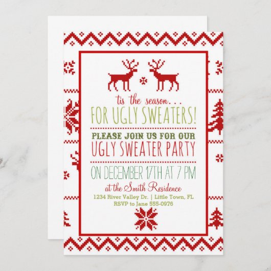 Invitation Fête de Noël de Noël de Tacker (Devant / Derrière)