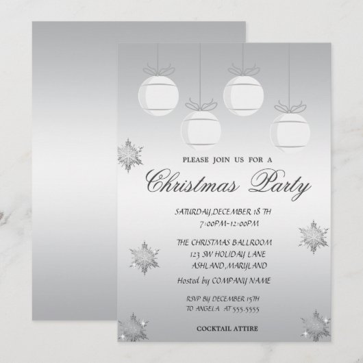 Invitation Fête de Noël de Noël d'entreprise (Devant / Derrière)