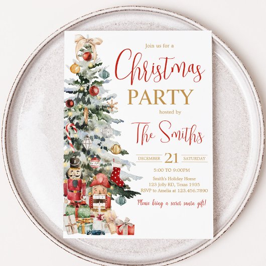 Invitation Fête de Noël de Noël d'hiver