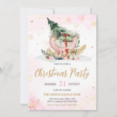 Invitation Fête de Noël de Noël d'hiver Flammes de neige (Devant)