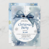 Invitation Fête de Noël de Noël Dusty Blue (Devant / Derrière)