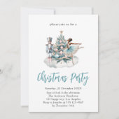Invitation Fête de Noël de Nutcracker Ballet - Fête Bleue (Devant)