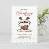 Invitation Fête de Noël de Père Noël (Debout devant)