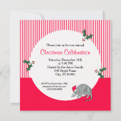 Invitation Fête de Noël de Père Noël de tatou (Dos)