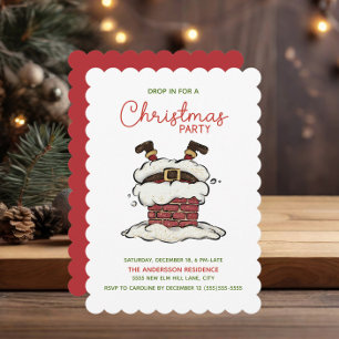 Invitation Fête de Noël de Père Noël drôle