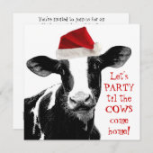 Invitation Fête de Noël de personnel d'exploitation laitière (Devant / Derrière)