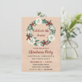 Invitation Fête de Noël de plage rustique côtière (Debout devant)