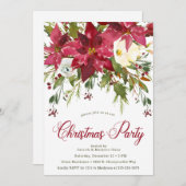 Invitation Fête de Noël de Poinsettia (Devant / Derrière)