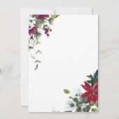 Invitation Fête de Noël de Poinsettia Cookies et cacao (Dos)