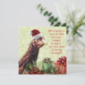 Invitation Fête de Noël de poulet de Père Noël de ferme (Debout devant)