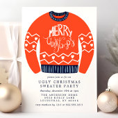 Invitation Fête de Noël de pull de Noël moche et ringard