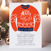 Invitation Fête de Noël de pull de Noël moche et ringard