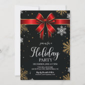 Invitation Fête de Noël de Red Bow Snowflop (Devant)