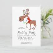 Invitation Fête de Noël de Reindeer (Debout devant)