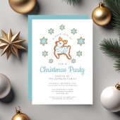 Invitation Fête de Noël de rennes mignons