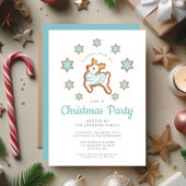 Invitation Fête de Noël de rennes mignons