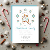 Invitation Fête de Noël de rennes mignons