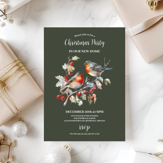 Invitation Fête de Noël de Robin Rustique