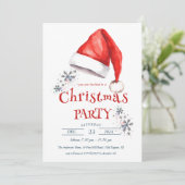 Invitation Fête de Noël de Santa Hat (Debout devant)