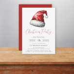 Invitation Fête de Noël de Santa hat moderne<br><div class="desc">Ajoutez une touche de festivités à votre décembre avec cette belle invitation de fête de Noël de chapeau santa, le casquette est en aquarelle pour donner une sensation unique, avec un texte de script disant fête de Noël, le tout sur un arrière - plan blanc immaculé. si vous avez des...</div>