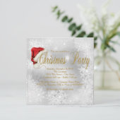 Invitation Fête de Noël de Santa Hat Snowflake (Debout devant)