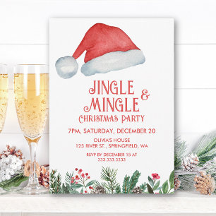 Invitation Fête de Noël de Santa Jingle & Mingle Fun Friends