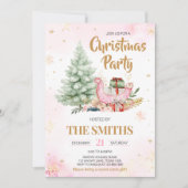 Invitation Fête de Noël de Sleigh Snowflics d'hiver (Devant)