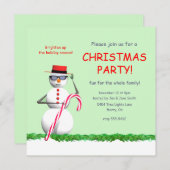 Invitation Fête de Noël de Snowman (Devant / Derrière)