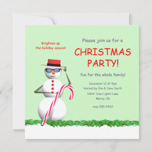 Invitation Fête de Noël de Snowman