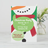 Invitation Fête de Noël de Snowman (Debout devant)