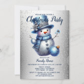 Invitation Fête de Noël de Snowman Élégants Vacances d'hiver (Devant)