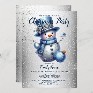 Invitation Fête de Noël de Snowman Élégants Vacances d'hiver