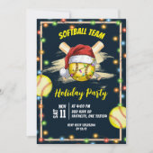 Invitation fête de Noël de softball (Devant)