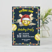 Invitation fête de Noël de softball (Debout devant)
